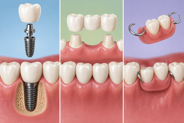 Implant, Bridge, or Partial Denture Choosing How to Replace a Missing Tooth